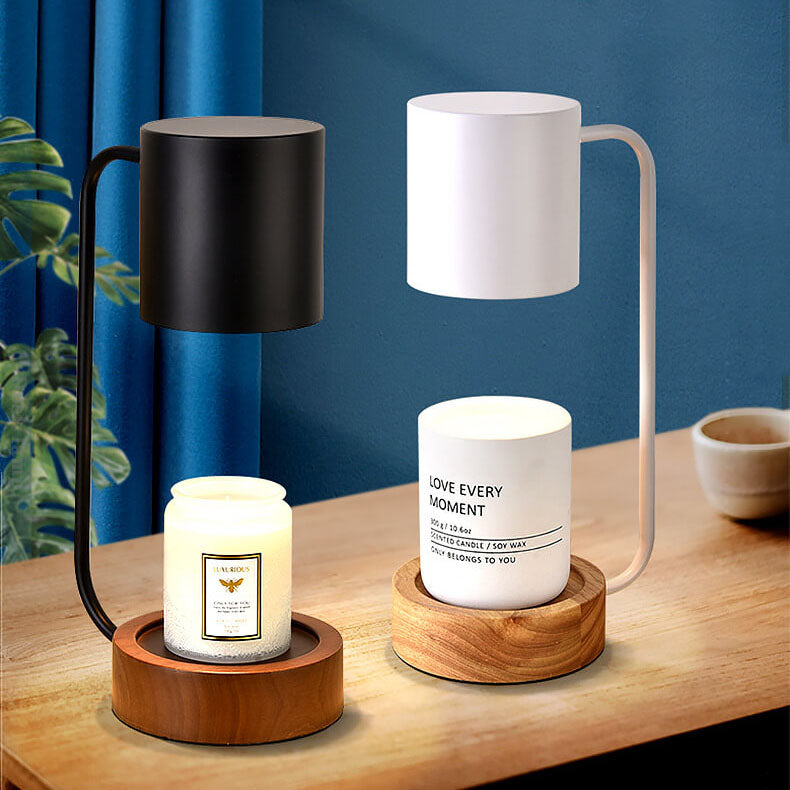 Japanese Minimalist Candle Warmer Lamp | Wooden Base Dimmable – Home Decor, Gift