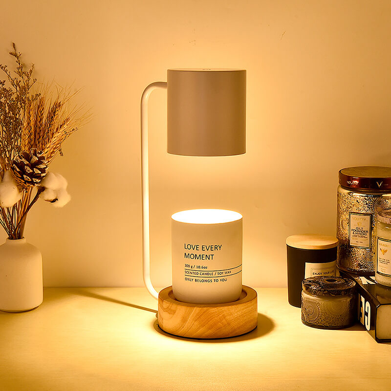 Japanese Minimalist Candle Warmer Lamp | Wooden Base Dimmable – Home Decor, Gift