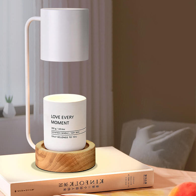 Japanese Minimalist Candle Warmer Lamp | Wooden Base Dimmable – Home Decor, Gift