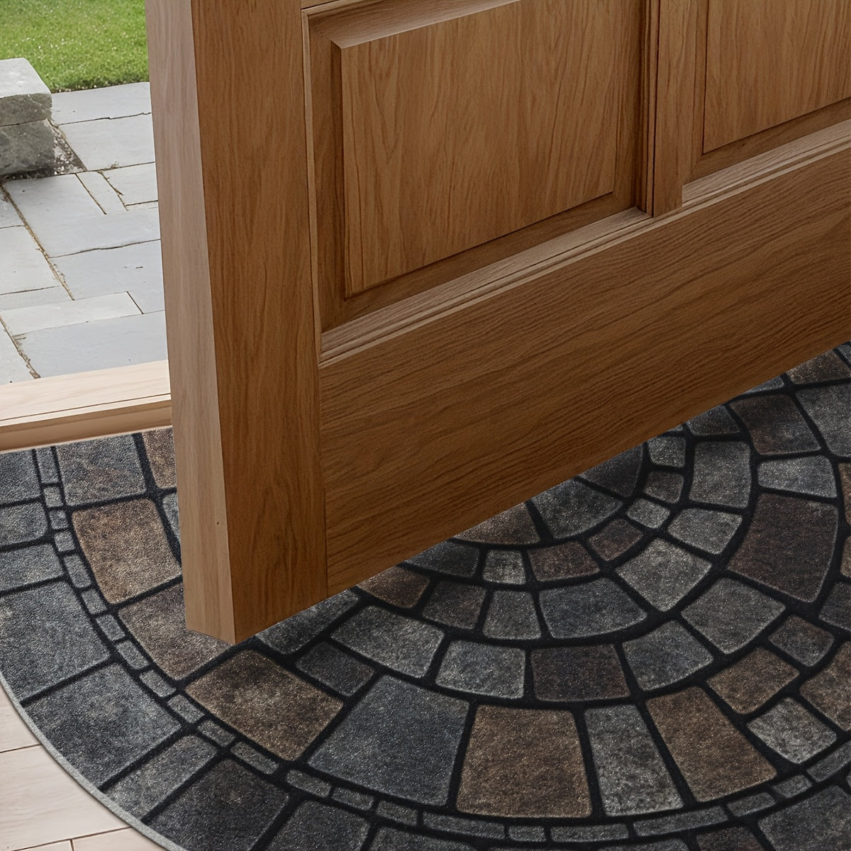 Half-Circle Mosaic Door Mat | Indoor & Outdoor Use – Home Decor, Entryway