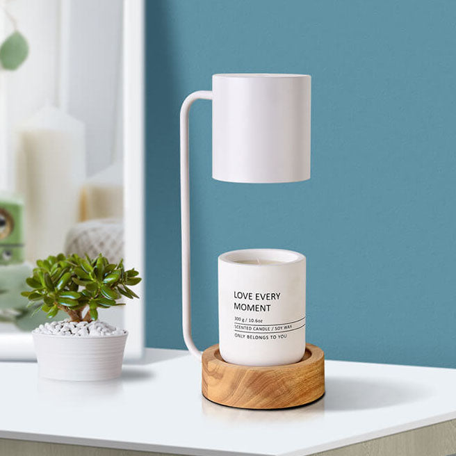 Japanese Minimalist Candle Warmer Lamp | Wooden Base Dimmable – Home Decor, Gift