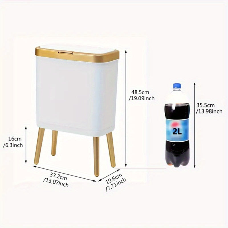 15L Odour-Sealing Trash Can with Elevated Legs – Kitchen, Bathroom
