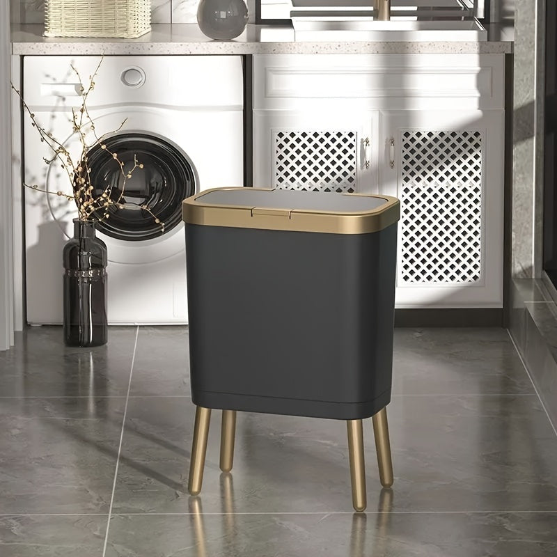 15L Odour-Sealing Trash Can with Elevated Legs – Kitchen, Bathroom
