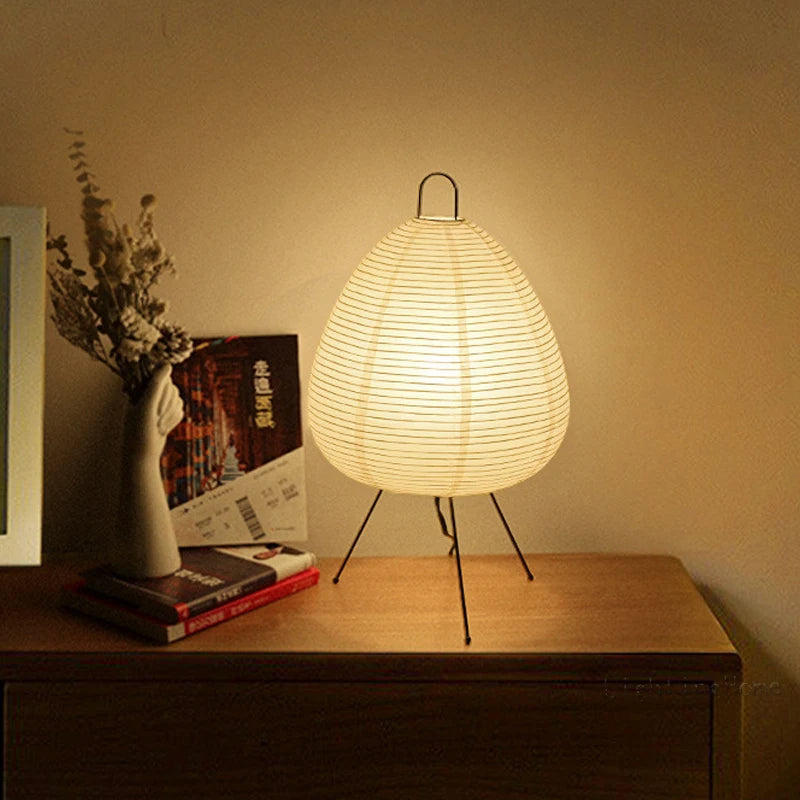 Japanese Rice Paper Table Lamp | Minimalist Design – Home Decor, Zen Lighting