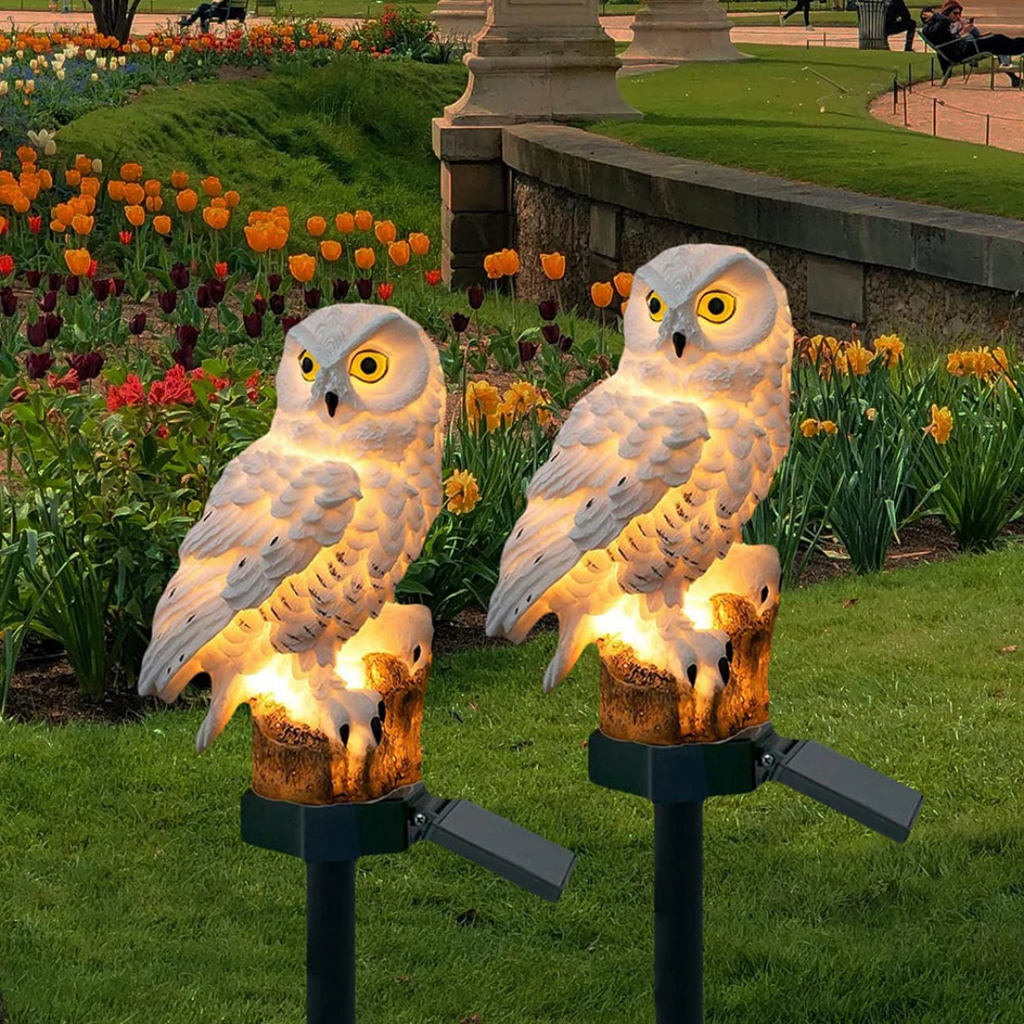 Solar Garden Light Owl Stake Lamp – Outdoor Pathway, Decorative Lighting