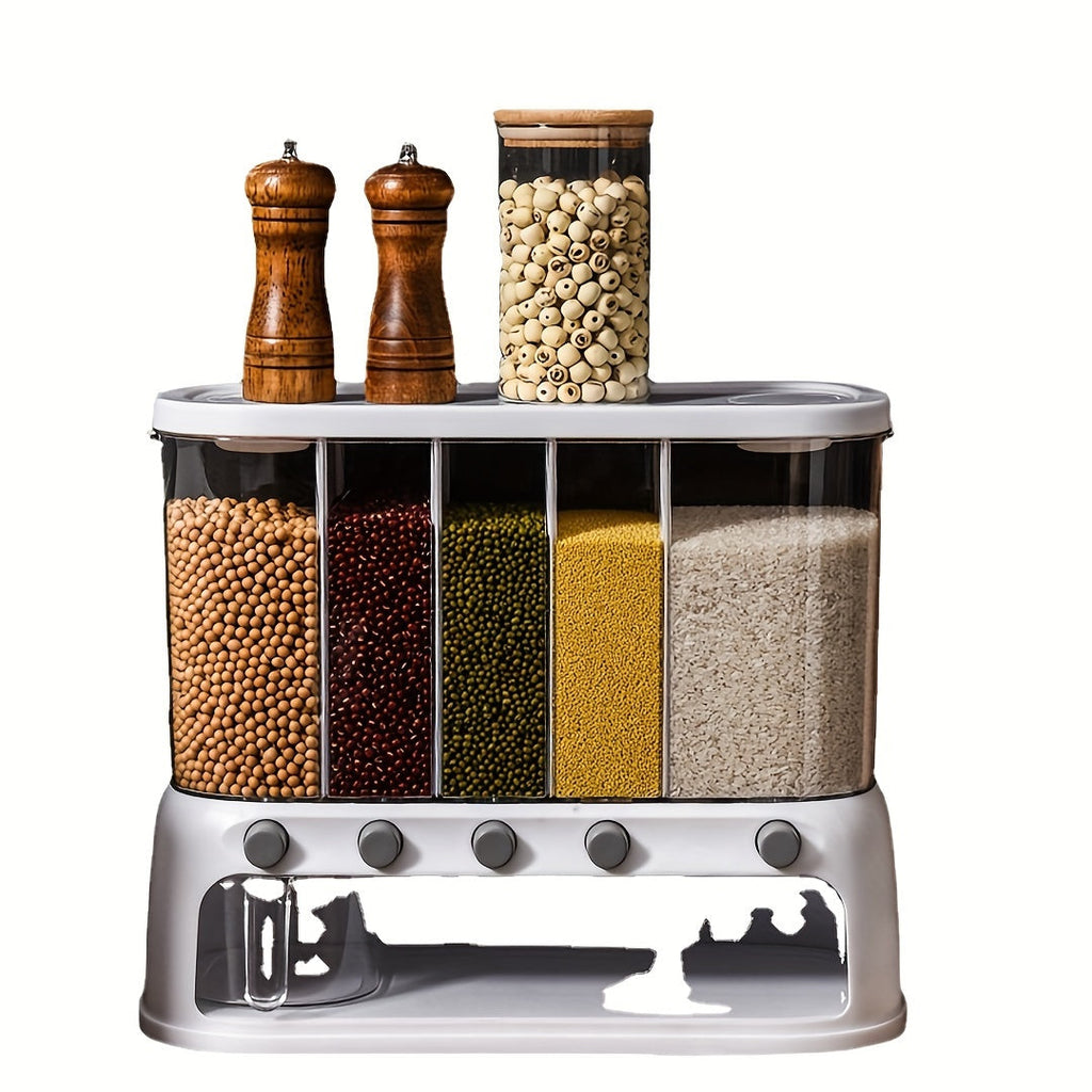 Multi-Compartment Kitchen Grain Storage Container | Airtight Organizer – Kitchen, Space-Saving