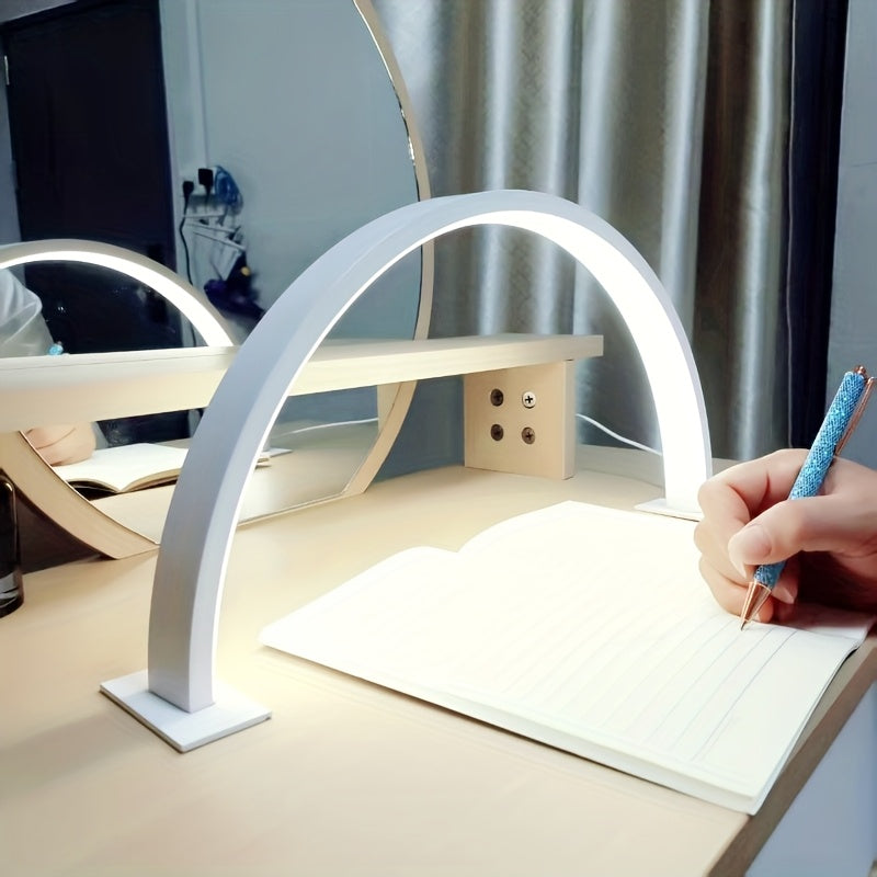 Crescent Moon LED Desk Lamp | Adjustable USB Metal Light – Home Office, Gift