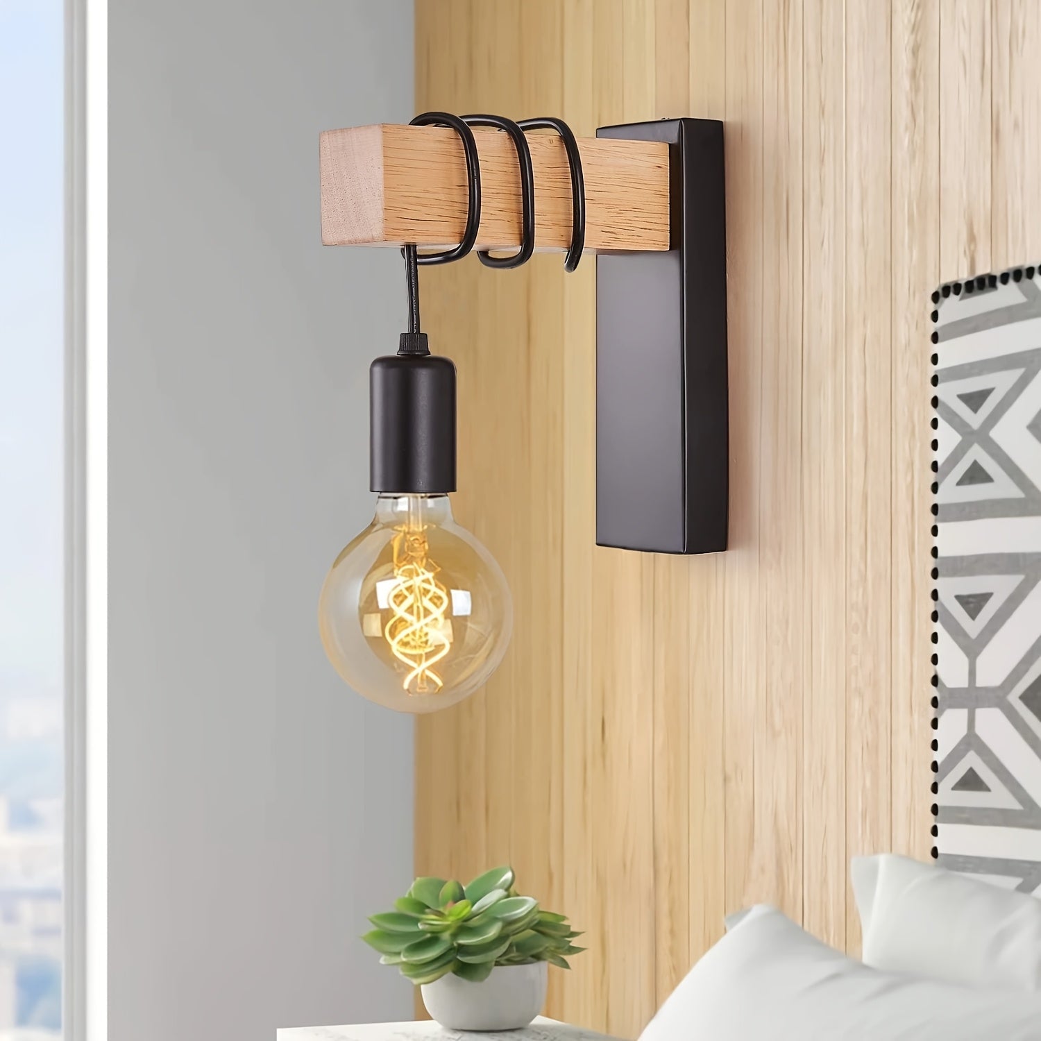 Modern Industrial Wall Sconce E27 Base Metal Finish – Home Decor, Ambient Lighting