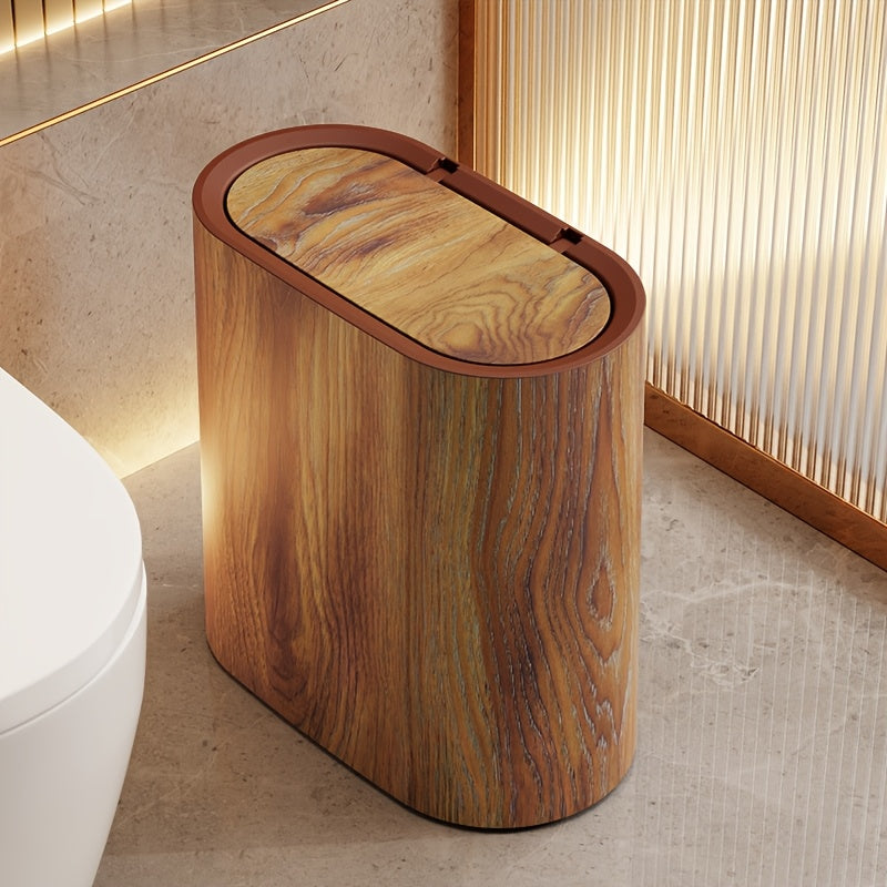 Marble Pattern Trash Can | Modern Kitchen & Bathroom Bin with Lid – Space-Saving, Stylish