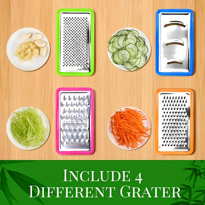 Bamboo Cutting Board with Storage Trays & Graters – Kitchen Prep, Space-Saving