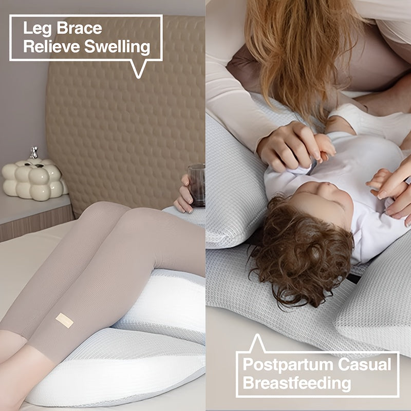 Adjustable Pregnancy Pillow | Ergonomic Support for Side & Stomach Sleepers – Sleep Comfort, Maternity Care