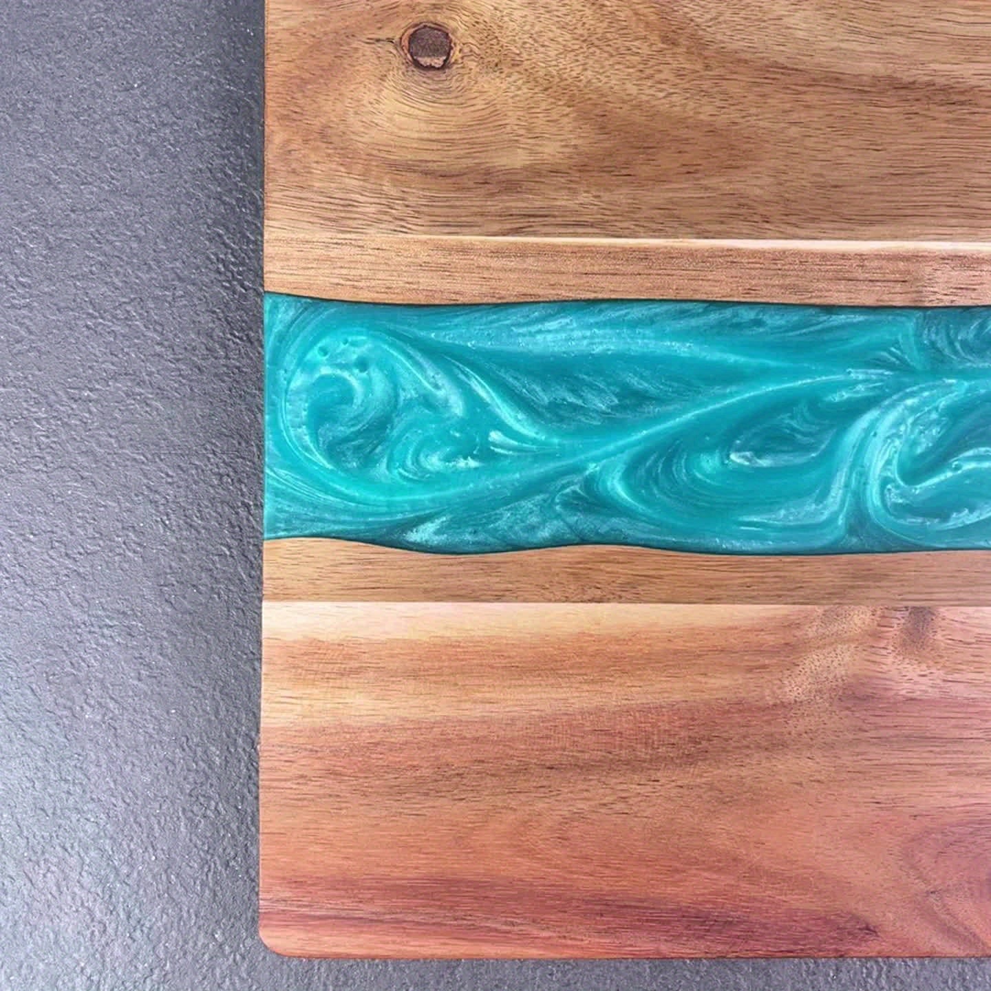 Resin River Cutting Board | Acacia Wood Charcuterie Board – Entertaining, Gift