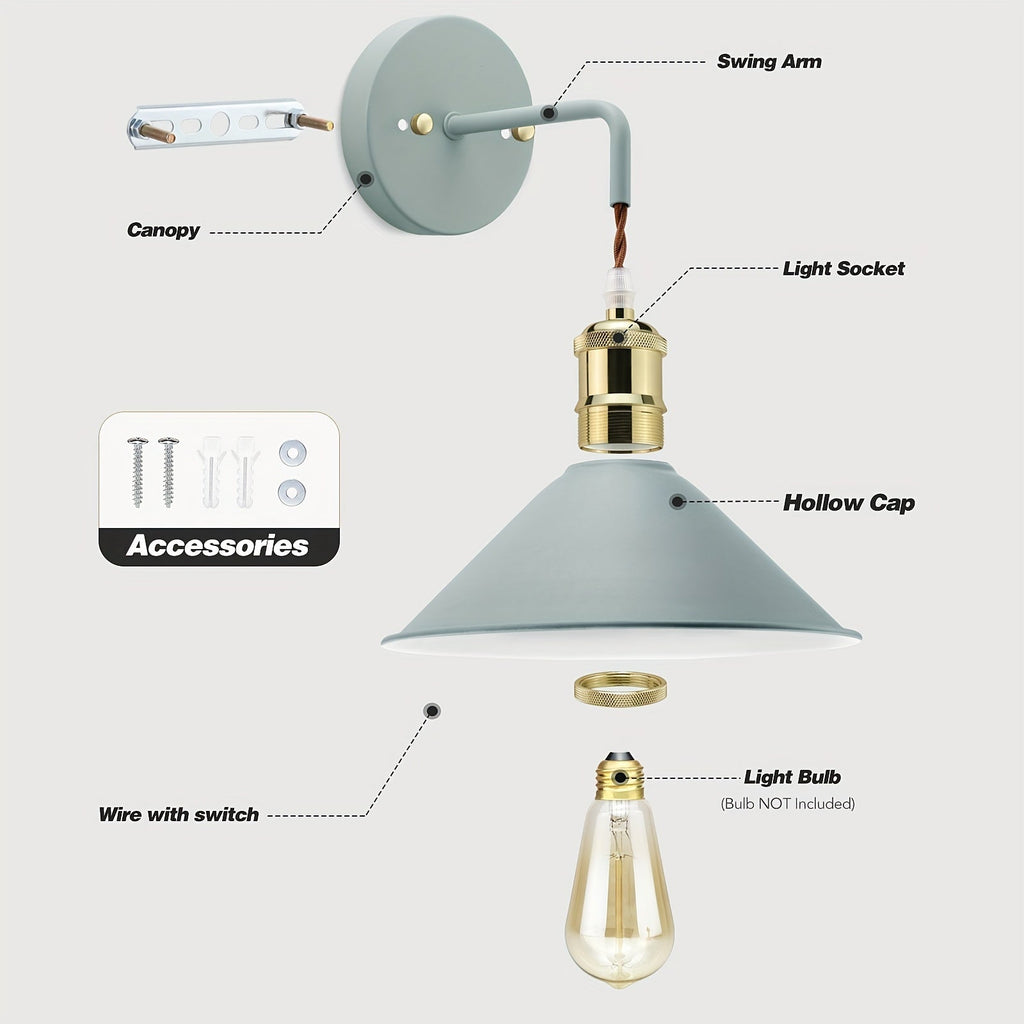 Modern Metal Wall Sconce | Industrial Oil-Rubbed Finish – Home Decor, Ambient Lighting