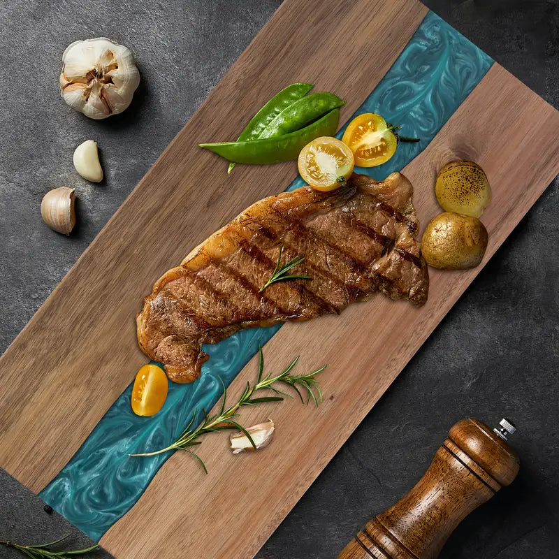 Resin River Cutting Board | Acacia Wood Charcuterie Board – Entertaining, Gift
