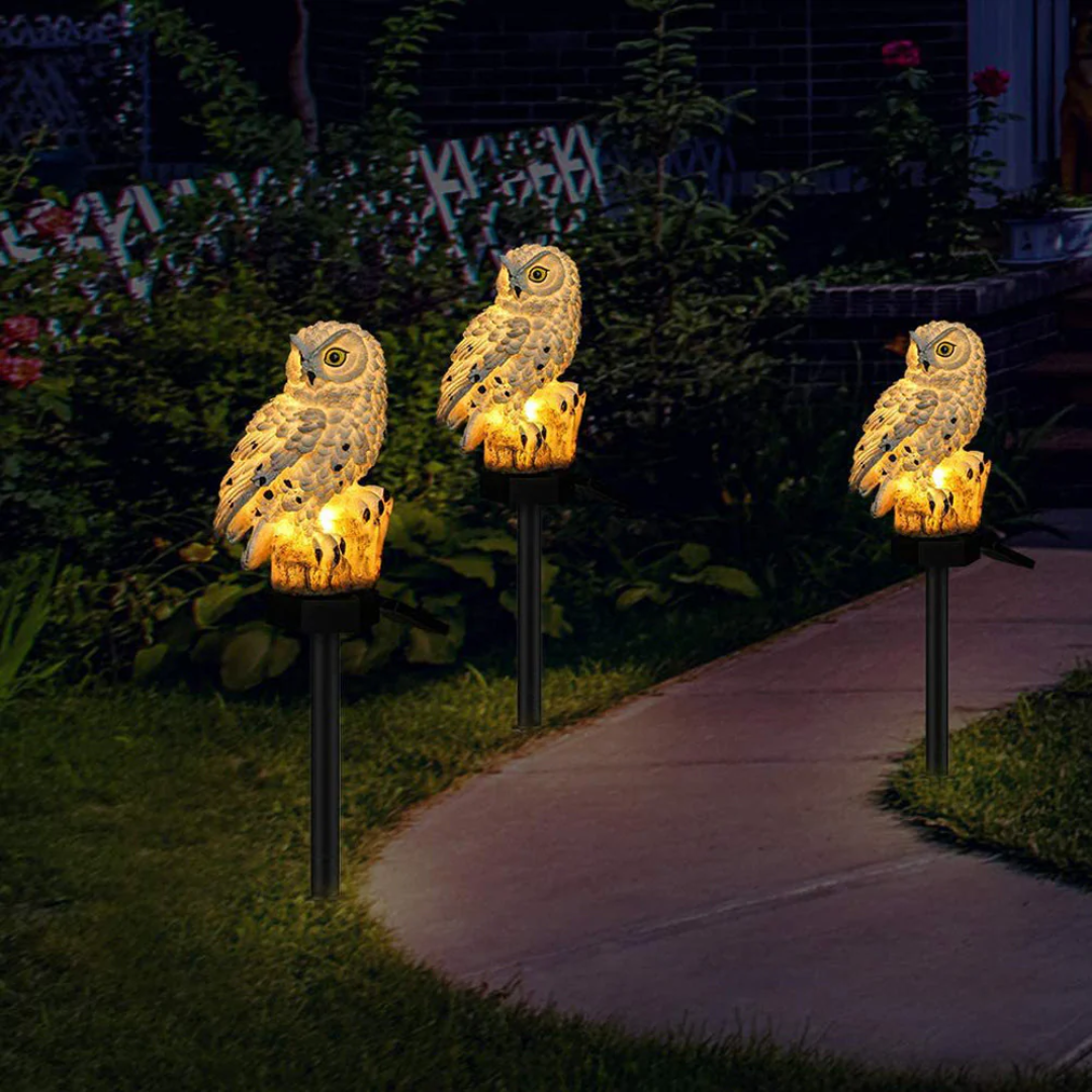 Solar Garden Light Owl Stake Lamp – Outdoor Pathway, Decorative Lighting