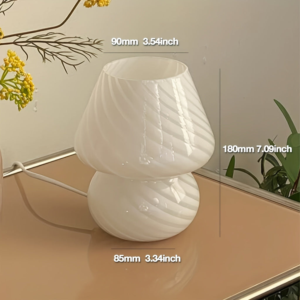 Murano-Style Glass Mushroom Lamp | USB Dimmable Table Light – Home Decor, Gift
