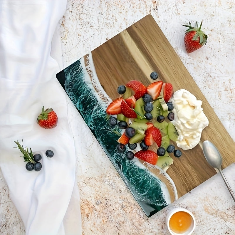 Wave Resin Cutting Board | Acacia Wood Cheese & Serving Board – Kitchen, Dining