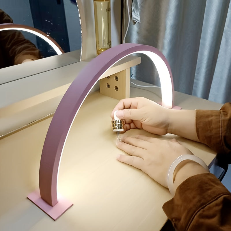 Crescent Moon LED Desk Lamp | Adjustable USB Metal Light – Home Office, Gift