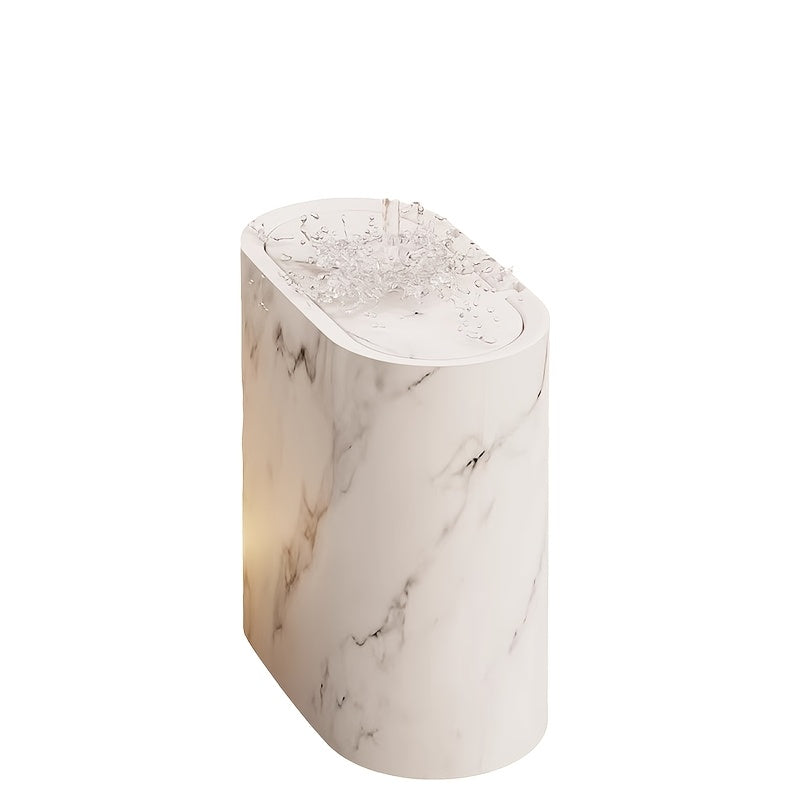 Marble Pattern Trash Can | Modern Kitchen & Bathroom Bin with Lid – Space-Saving, Stylish