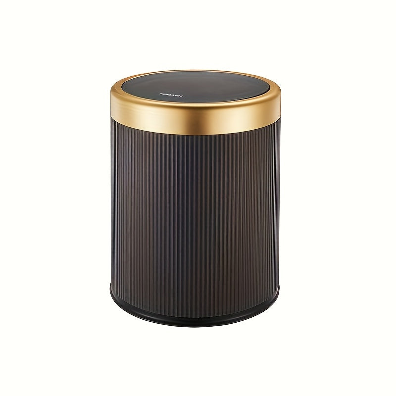 Luxury Oval Trash Can | Press-Top Waste Bin with Dual Inner Bucket – Kitchen, Space-Saving