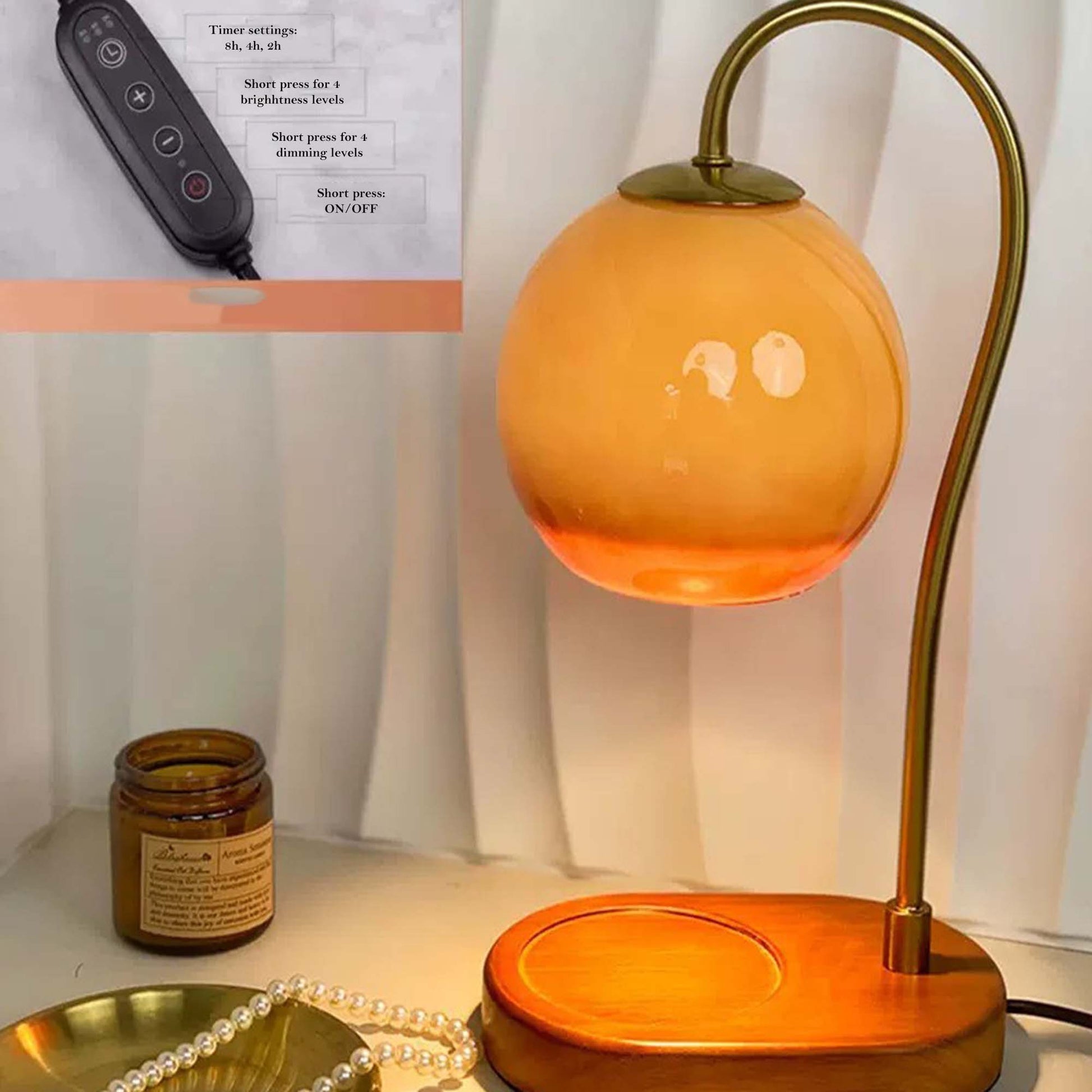 Table Lamp Candle Warmer Adjustable Flameless – Home, Gift
