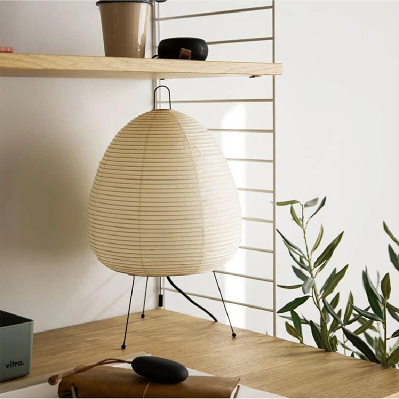 Japanese Rice Paper Table Lamp | Minimalist Design – Home Decor, Zen Lighting