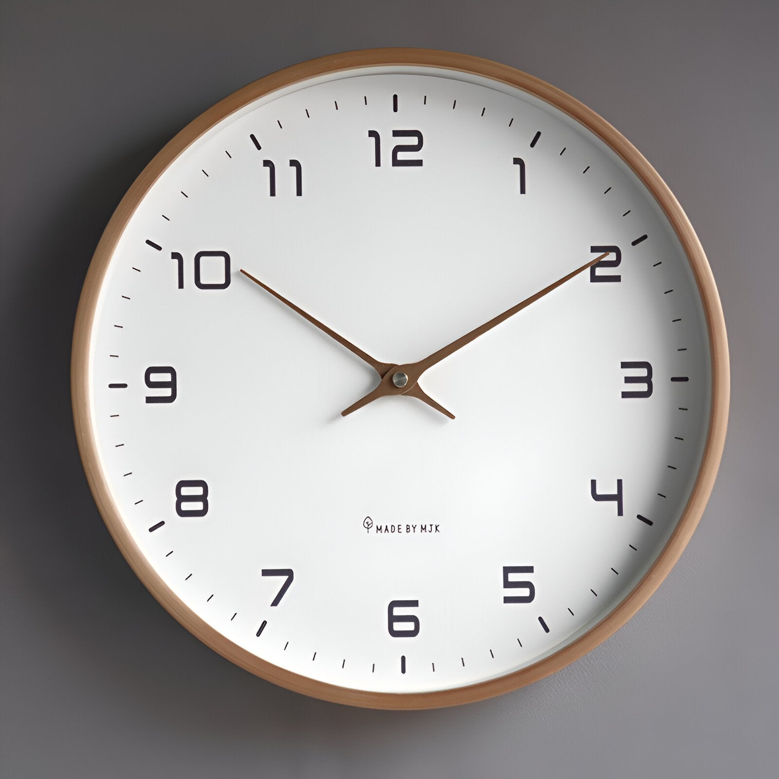 Nordic Wall Clock | Minimalist Wood Frame Design – Home Decor, Gift Idea