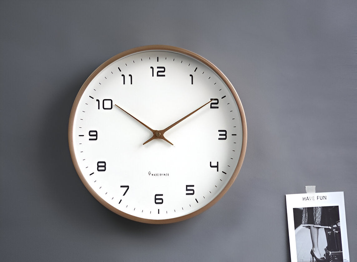 Nordic Wall Clock | Minimalist Wood Frame Design – Home Decor, Gift Idea
