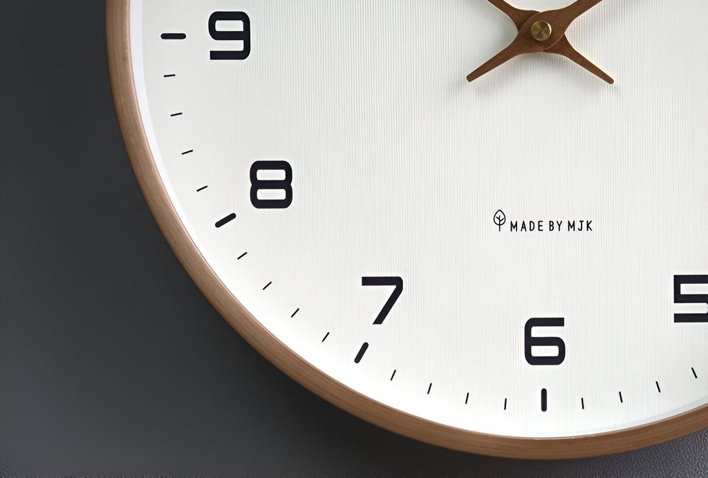 Nordic Wall Clock | Minimalist Wood Frame Design – Home Decor, Gift Idea