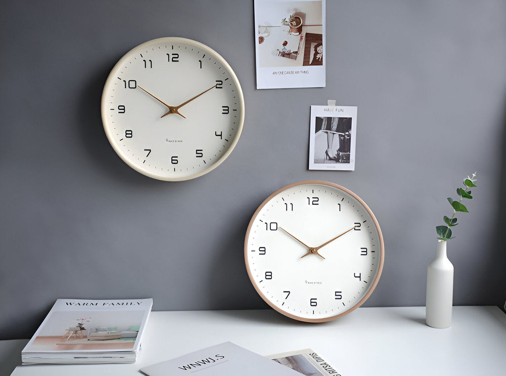 Nordic Wall Clock | Minimalist Wood Frame Design – Home Decor, Gift Idea
