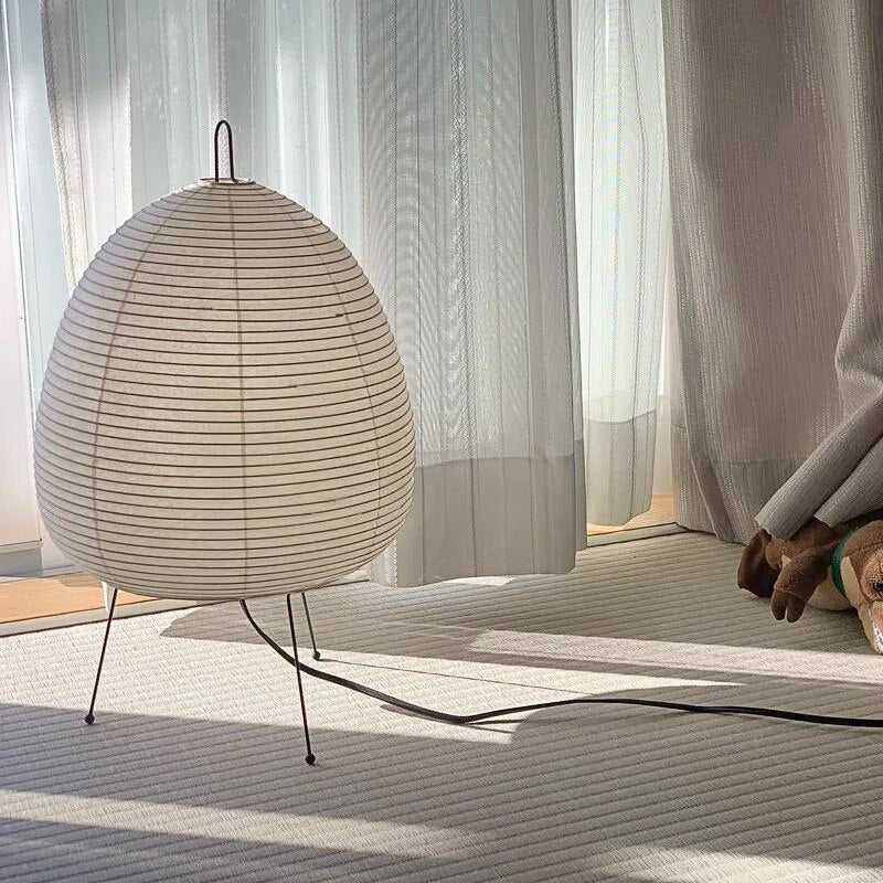Japanese Rice Paper Table Lamp | Minimalist Design – Home Decor, Zen Lighting