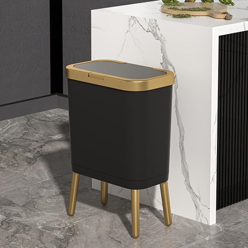 15L Odour-Sealing Trash Can with Elevated Legs – Kitchen, Bathroom