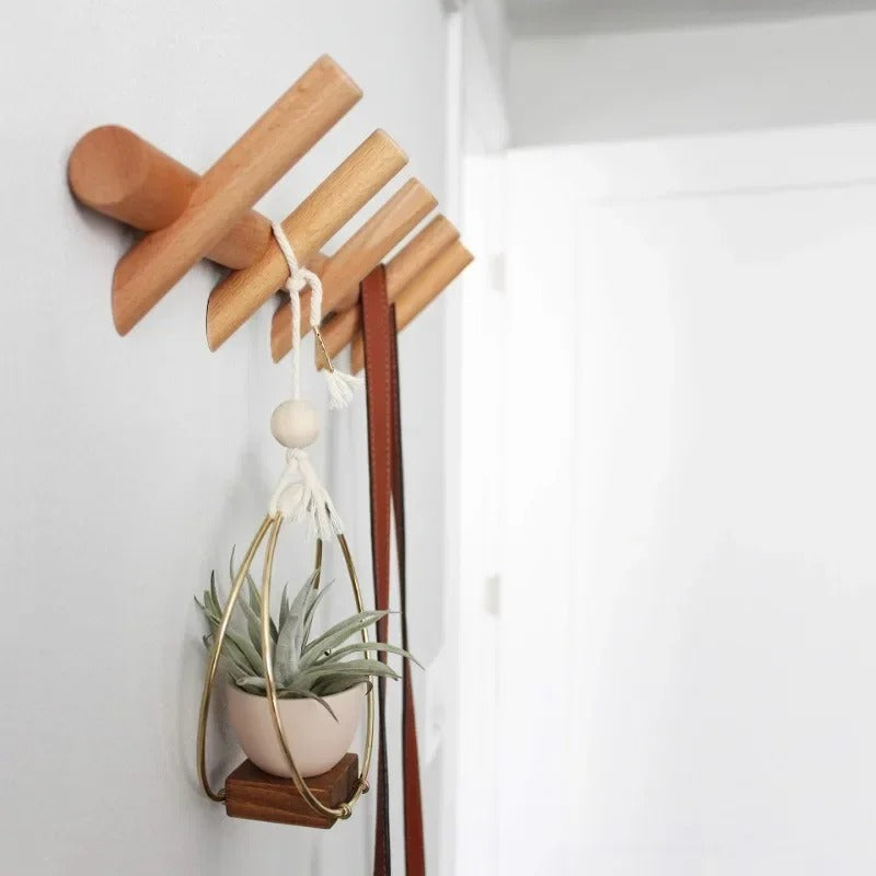 Maeve Wall Rack | Solid Oak Organiser – Home Storage, Space-Saving