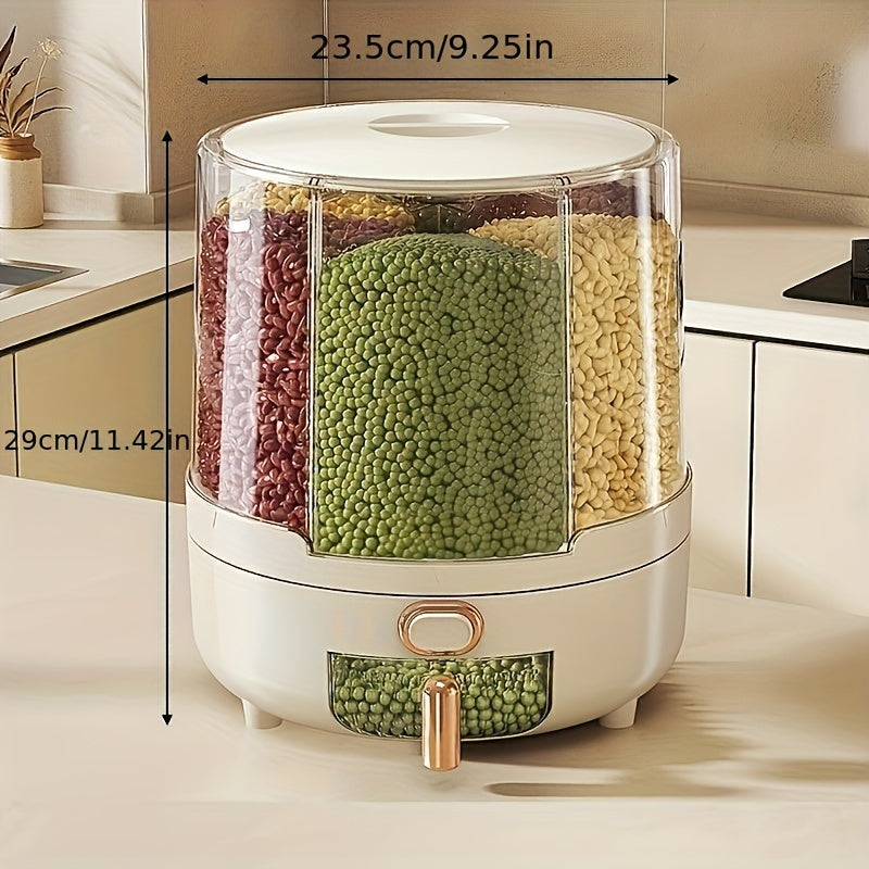 Rotating Airtight Food Storage Container | Large-Capacity Dispenser – Kitchen, Space-Saving