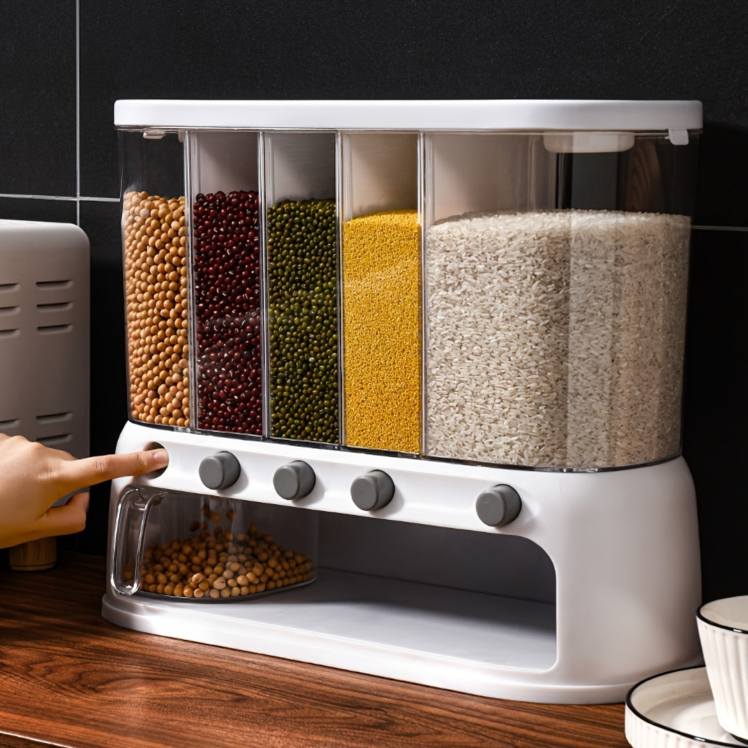 Multi-Compartment Kitchen Grain Storage Container | Airtight Organizer – Kitchen, Space-Saving