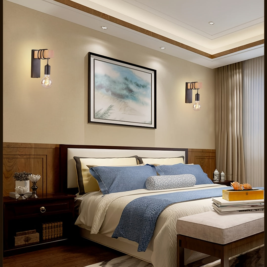Modern Industrial Wall Sconce E27 Base Metal Finish – Home Decor, Ambient Lighting