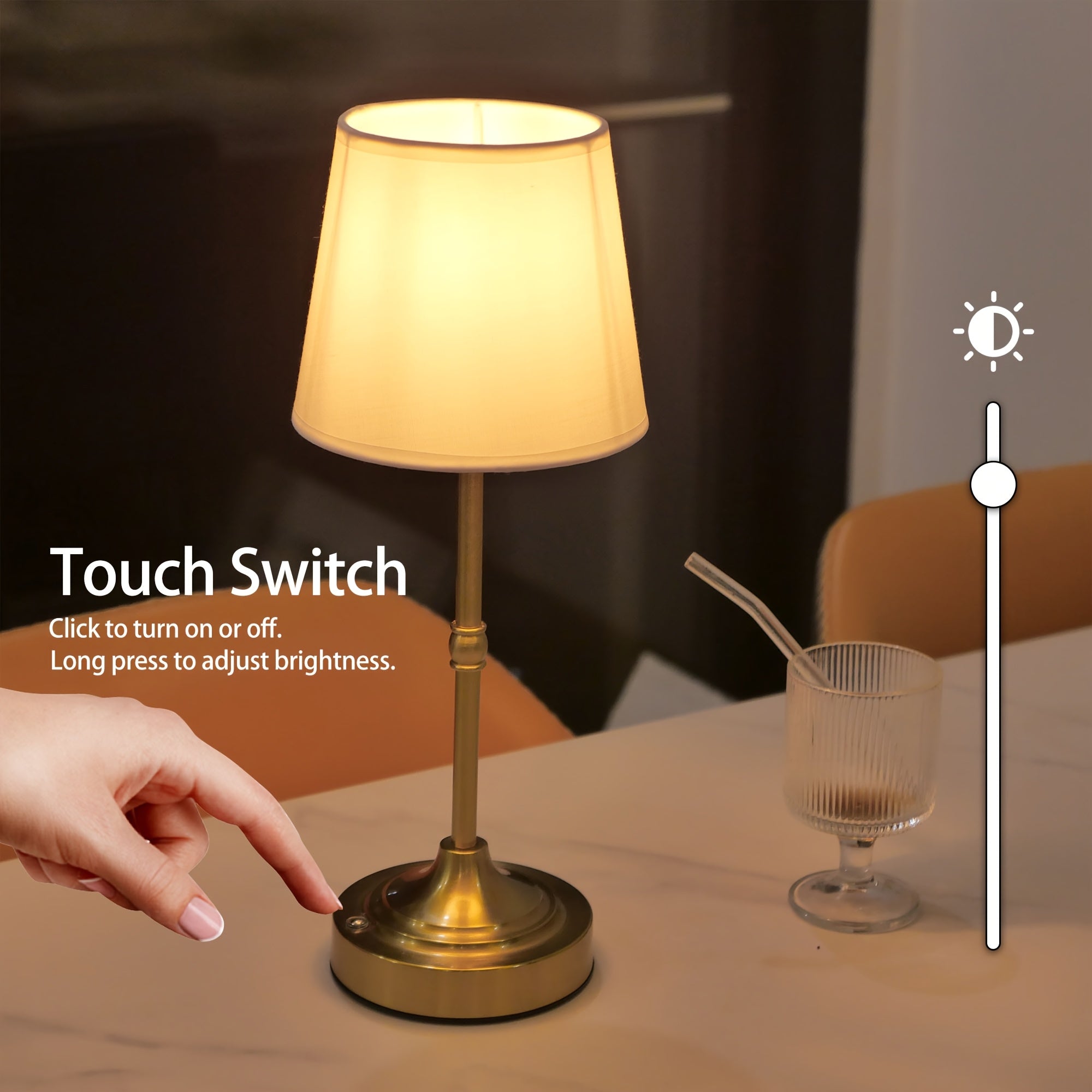 Dimmable Cordless Table Lamp | USB Rechargeable – Home Office, Gift