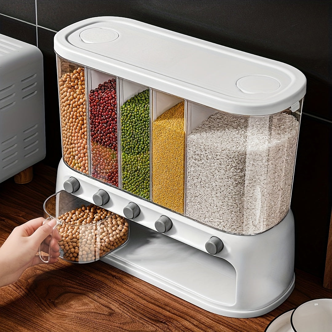 Multi-Compartment Kitchen Grain Storage Container | Airtight Organizer – Kitchen, Space-Saving