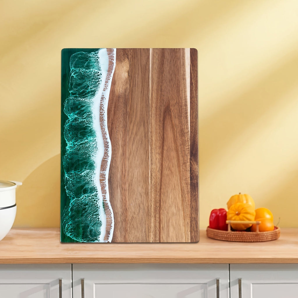 Wave Resin Cutting Board | Acacia Wood Cheese & Serving Board – Kitchen, Dining