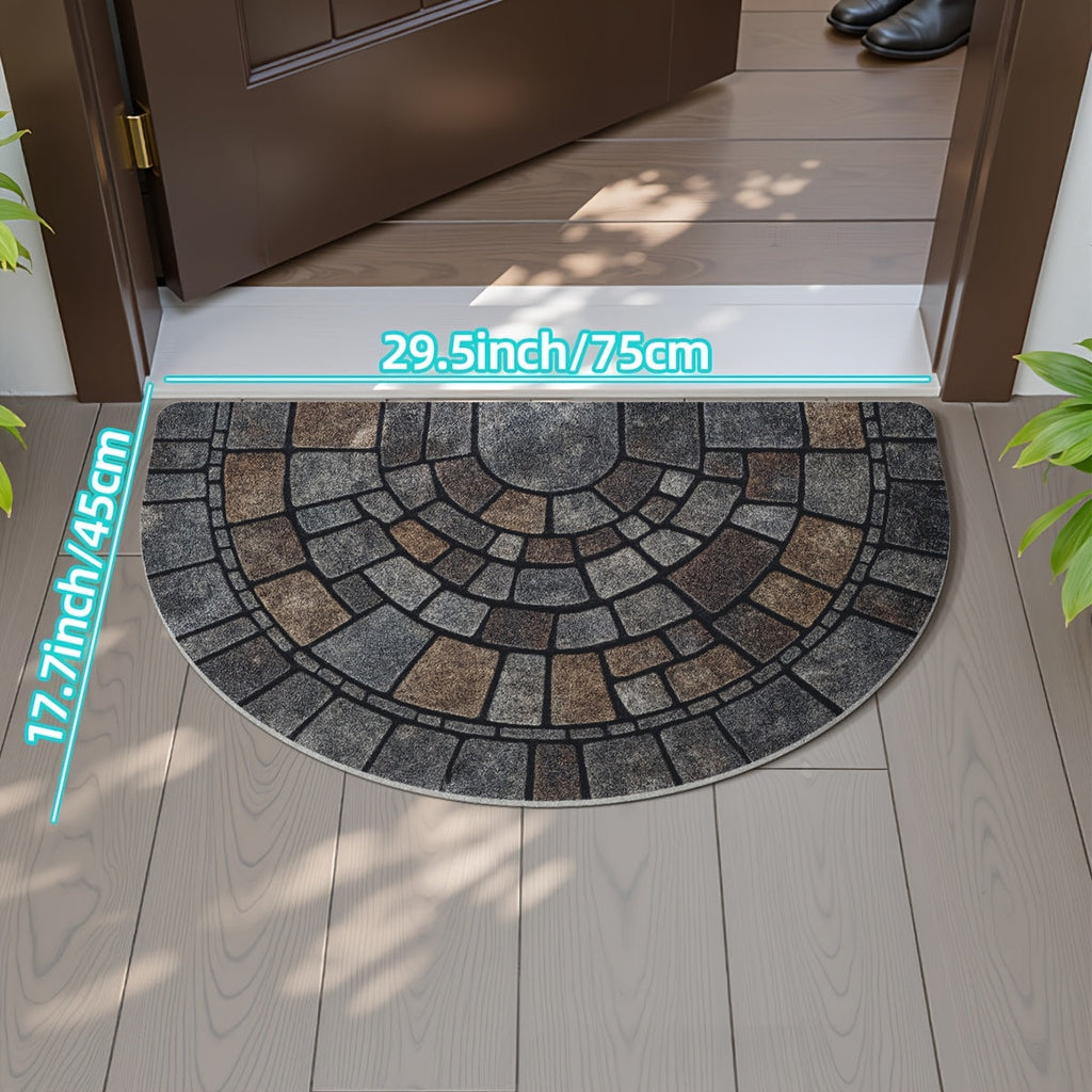 Half-Circle Mosaic Door Mat | Indoor & Outdoor Use – Home Decor, Entryway