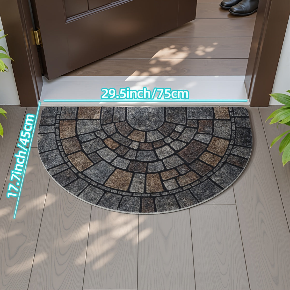 Half-Circle Mosaic Door Mat | Indoor & Outdoor Use – Home Decor, Entryway
