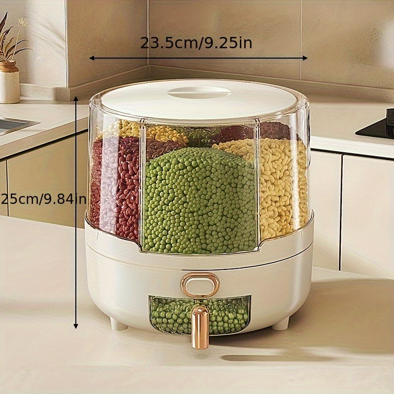 Rotating Airtight Food Storage Container | Large-Capacity Dispenser – Kitchen, Space-Saving