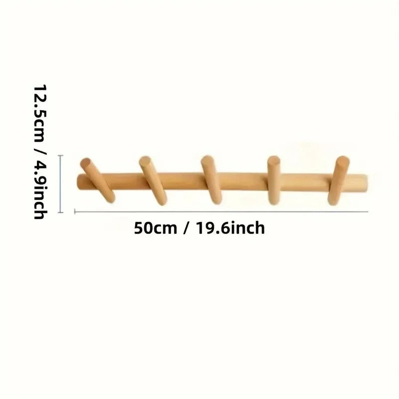 Maeve Wall Rack | Solid Oak Organiser – Home Storage, Space-Saving