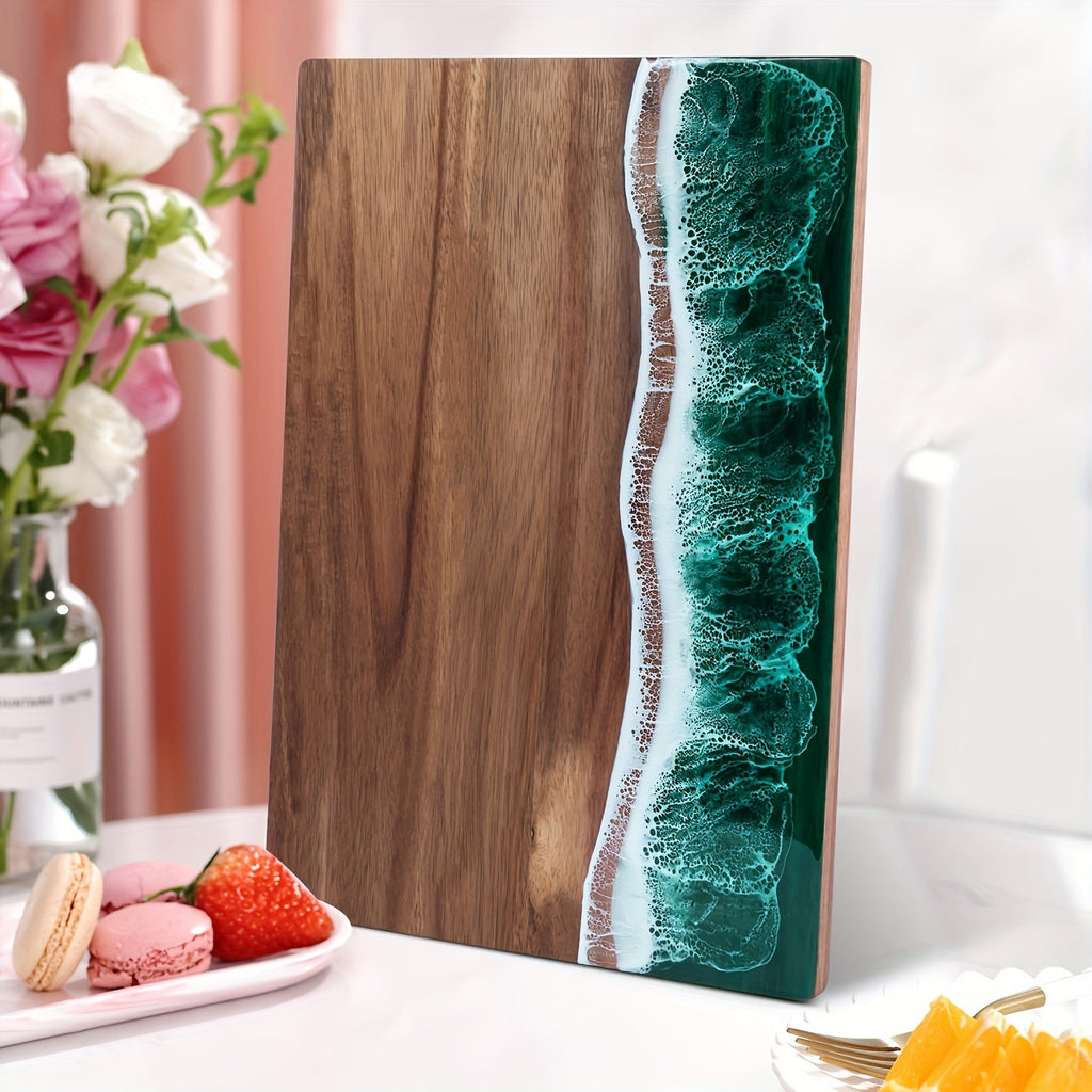 Wave Resin Cutting Board | Acacia Wood Cheese & Serving Board – Kitchen, Dining