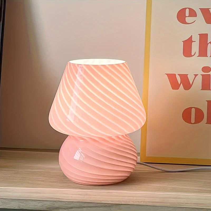 Murano-Style Glass Mushroom Lamp | USB Dimmable Table Light – Home Decor, Gift