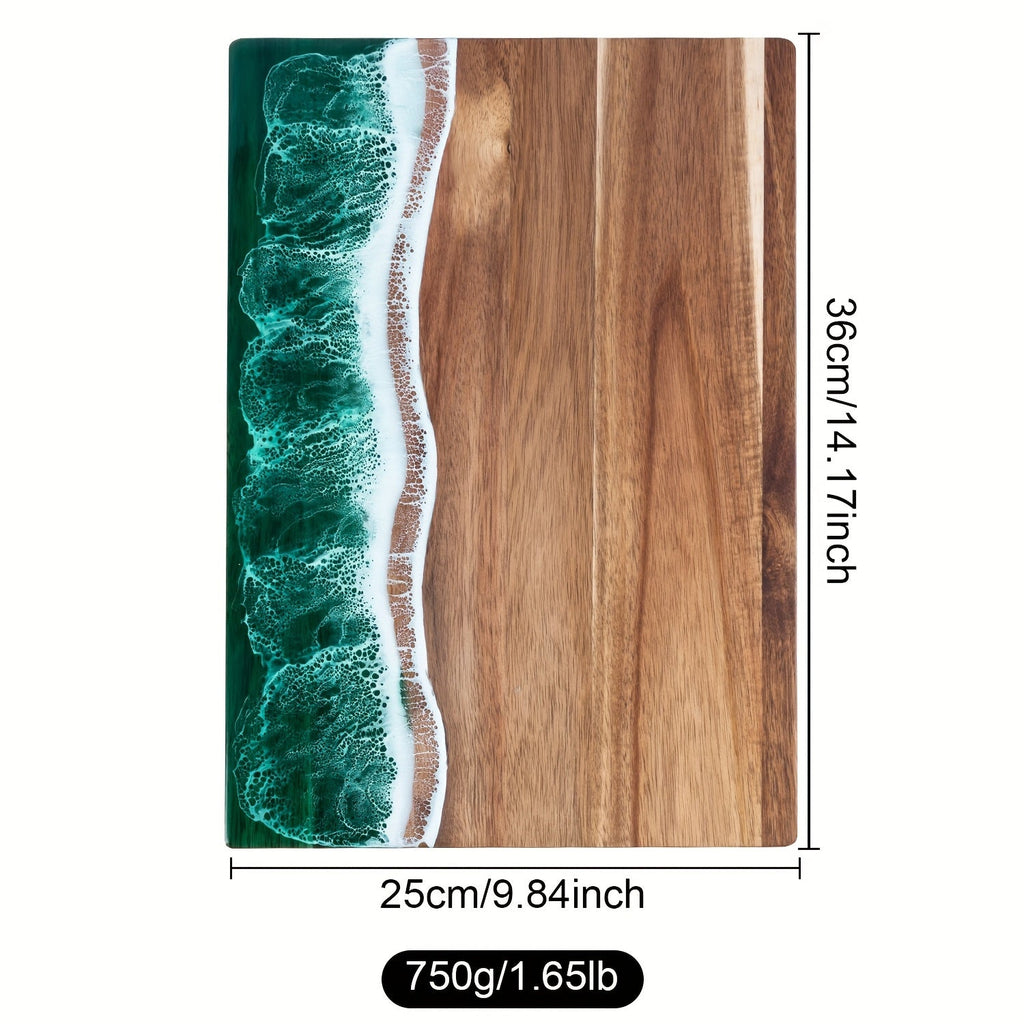 Wave Resin Cutting Board | Acacia Wood Cheese & Serving Board – Kitchen, Dining