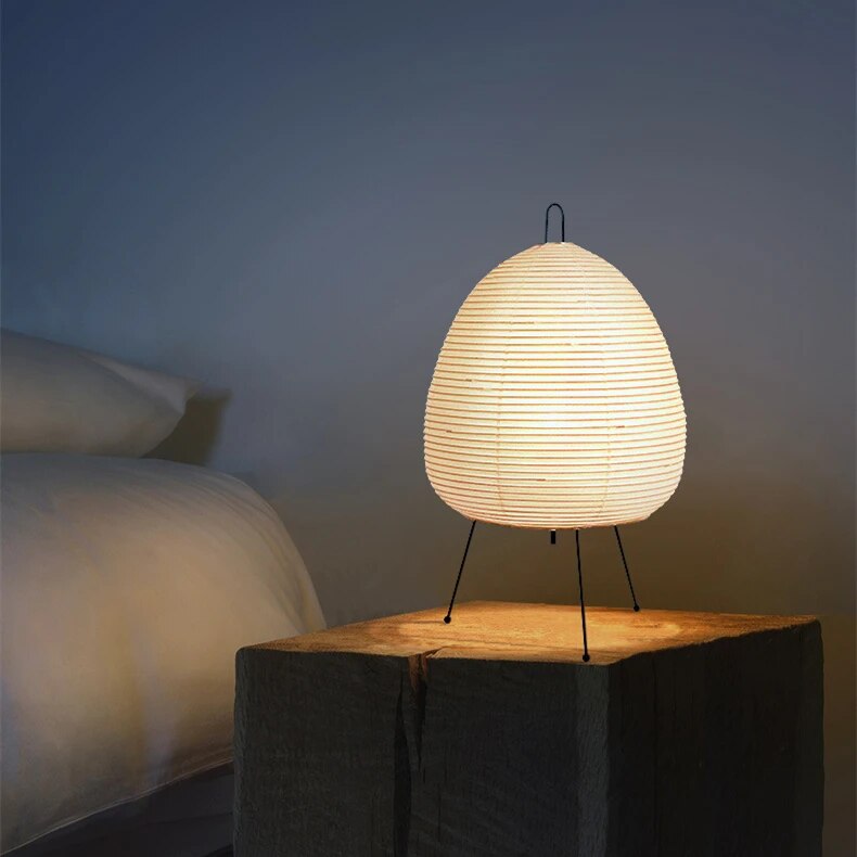 Japanese Rice Paper Table Lamp | Minimalist Design – Home Decor, Zen Lighting