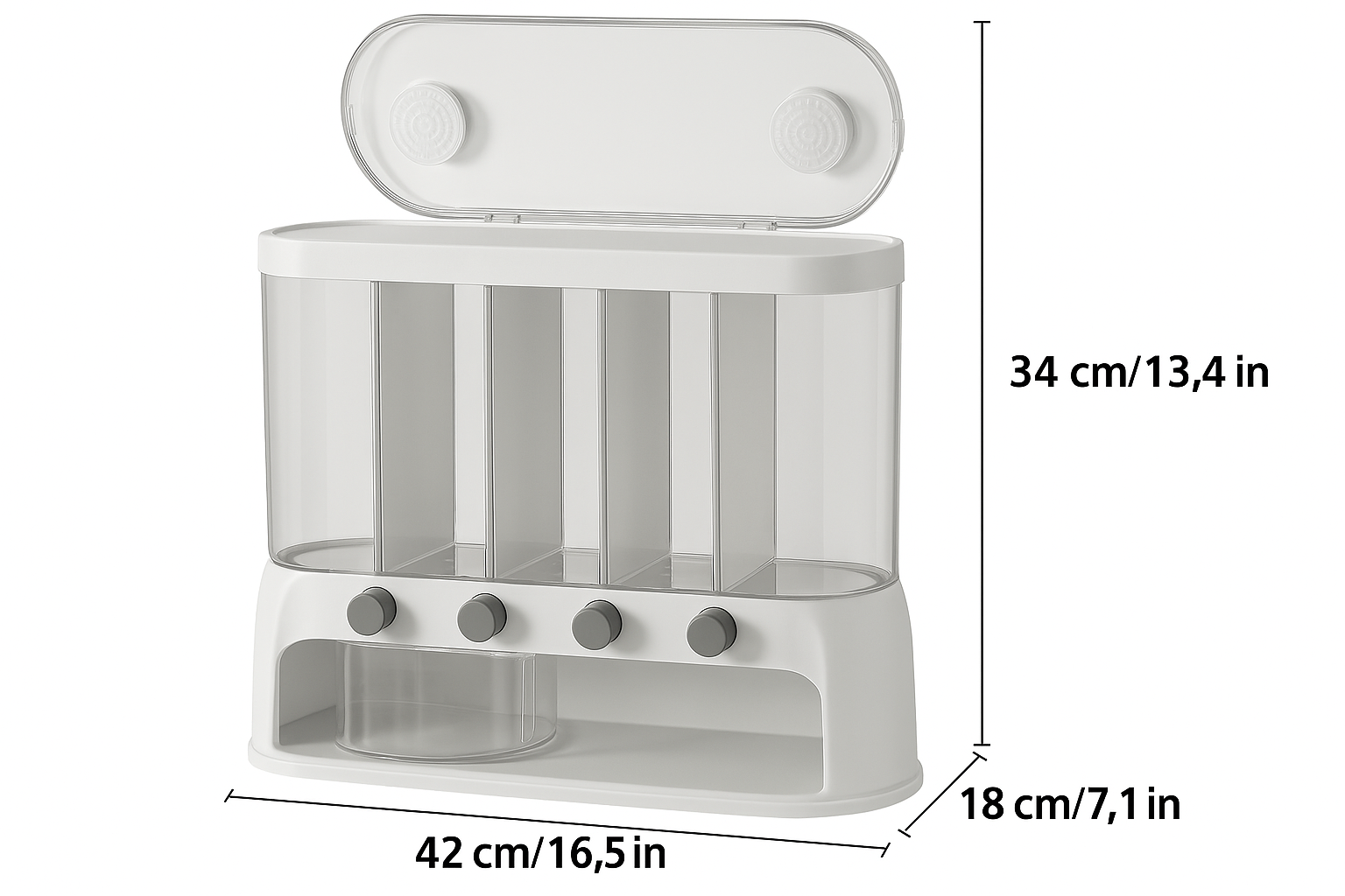 Multi-Compartment Kitchen Grain Storage Container | Airtight Organizer – Kitchen, Space-Saving